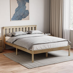 Milan Double Wooden Bed, Low Foot, Pine