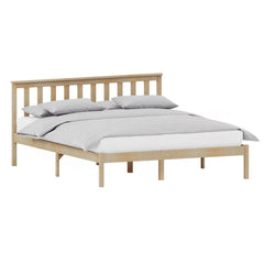 Milan King Size Wooden Bed, Low Foot, Pine