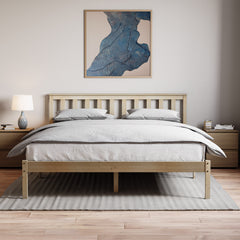 Milan King Size Wooden Bed, Low Foot, Pine