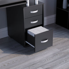 Otley 3-Drawer 1-Door Computer Desk, Black