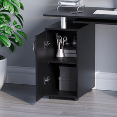 Otley 3-Drawer 1-Door Computer Desk, Black