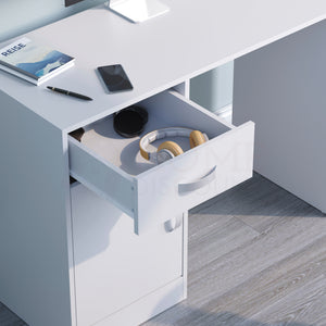 Hudson 1-Drawer 1-Door Computer Desk, White