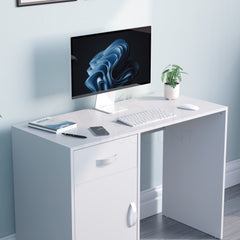 Hudson 1-Drawer 1-Door Computer Desk, White