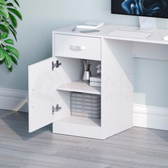 Hudson 1-Drawer 1-Door Computer Desk, White