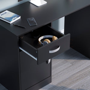 Hudson 1-Drawer 1-Door Computer Desk, Black