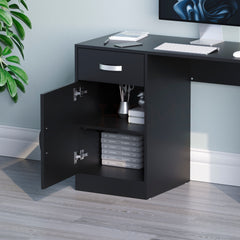 Hudson 1-Drawer 1-Door Computer Desk, Black