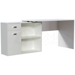 Longton 1-Door 1-Drawer Adjustable Computer Desk - White