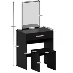 Isla 1-Drawer  Dressing Table, Black