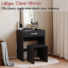 Isla 1-Drawer  Dressing Table, Black
