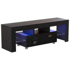 Luna 1 Drawer LED TV Unit, Black
