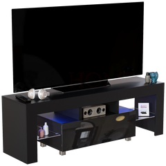 Luna 1 Drawer LED TV Unit, Black