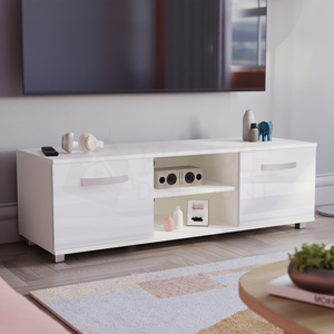 Cosmo 2-Door TV Unit, 120cm - White