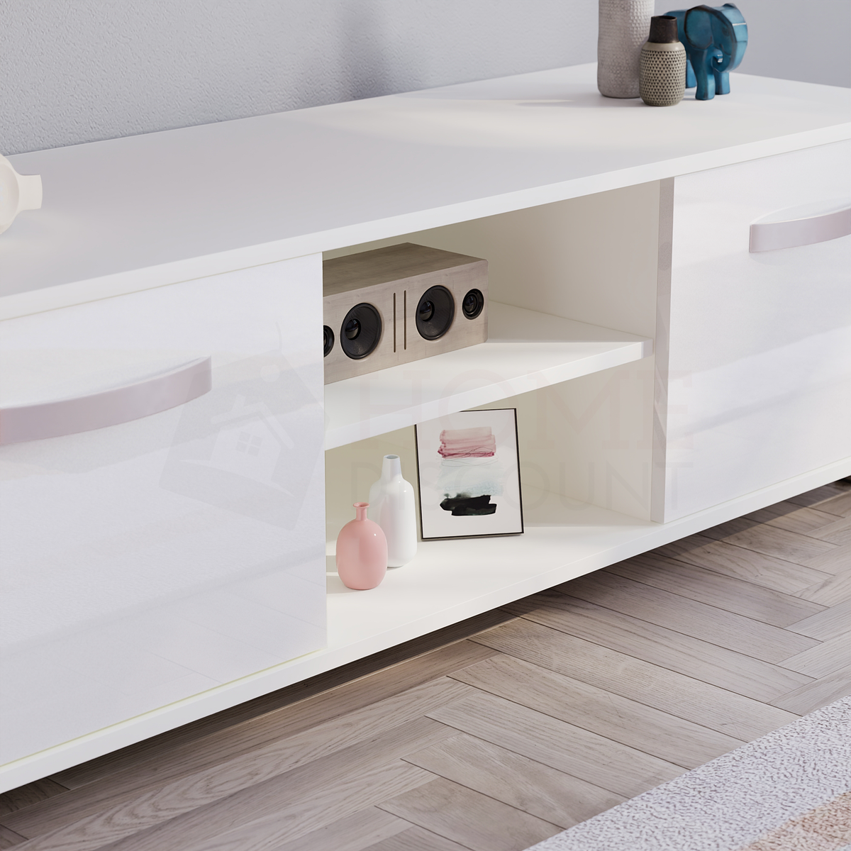 Cosmo 2-Door TV Unit, 120cm - White