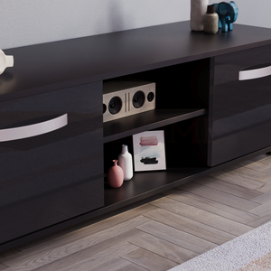 Cosmo 2-Door TV Unit, 120cm - Black