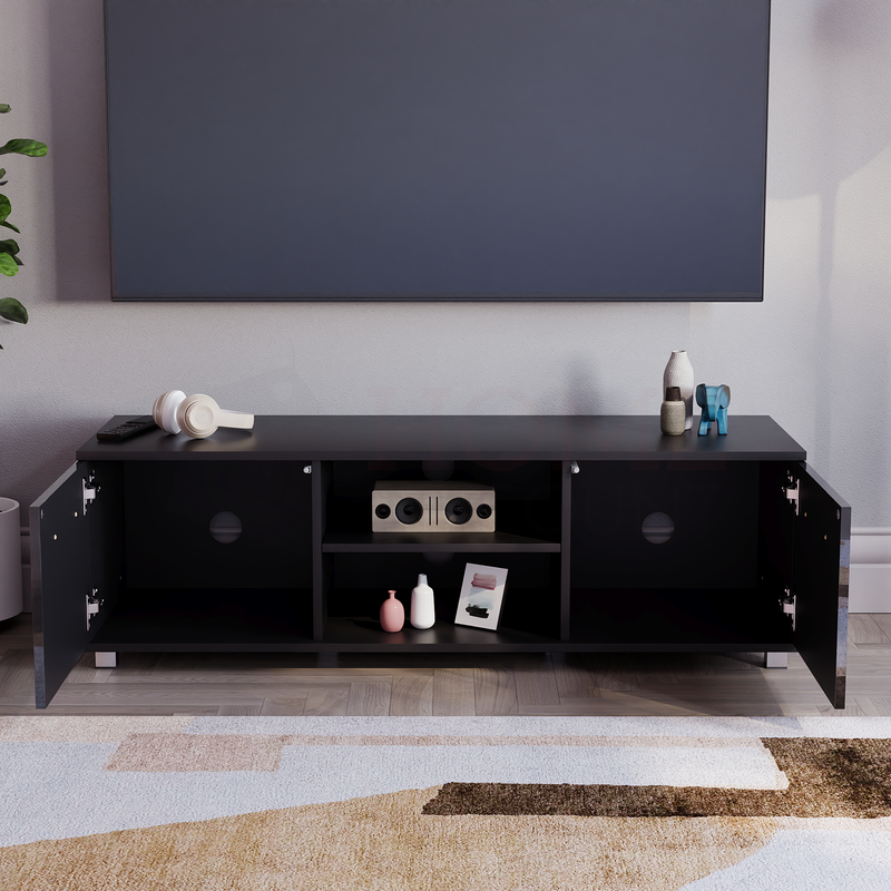 Cosmo 2-Door TV Unit, 120cm - Black