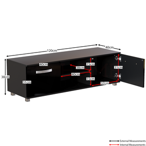 Cosmo 2-Door TV Unit, 120cm - Black