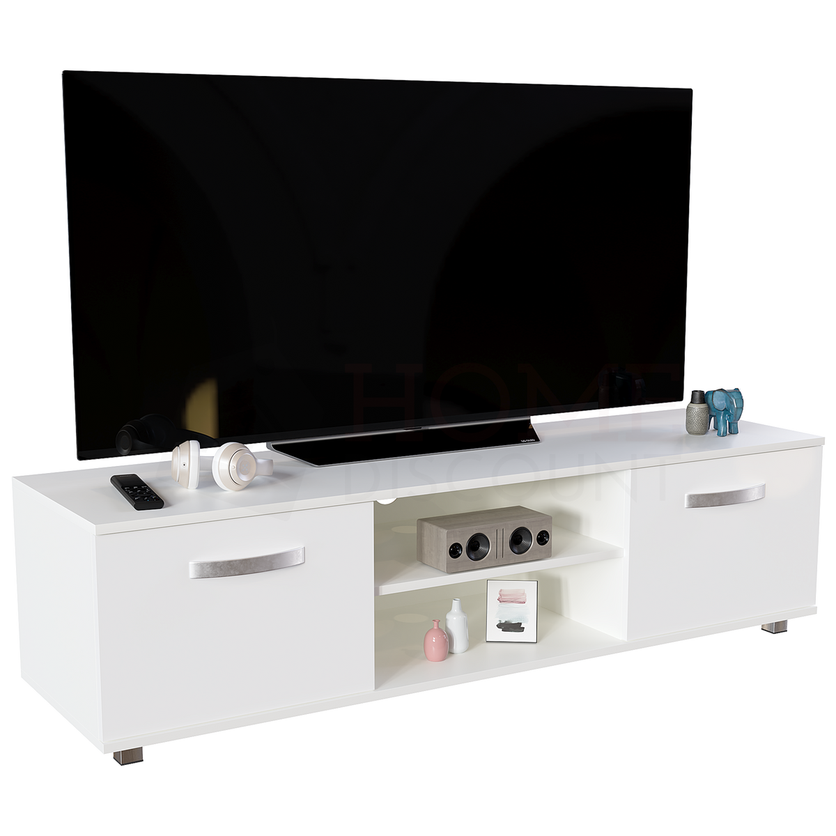 Cosmo 2-Door TV Unit, 140cm - White