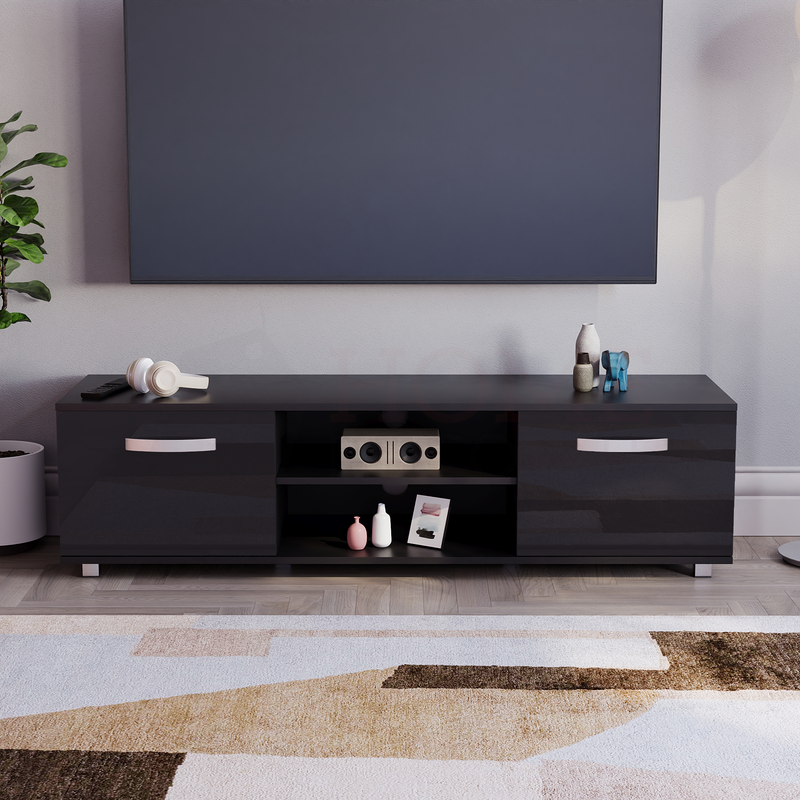 Cosmo 2-Door TV Unit, 140cm - Black