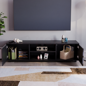 Cosmo 2-Door TV Unit, 140cm - Black