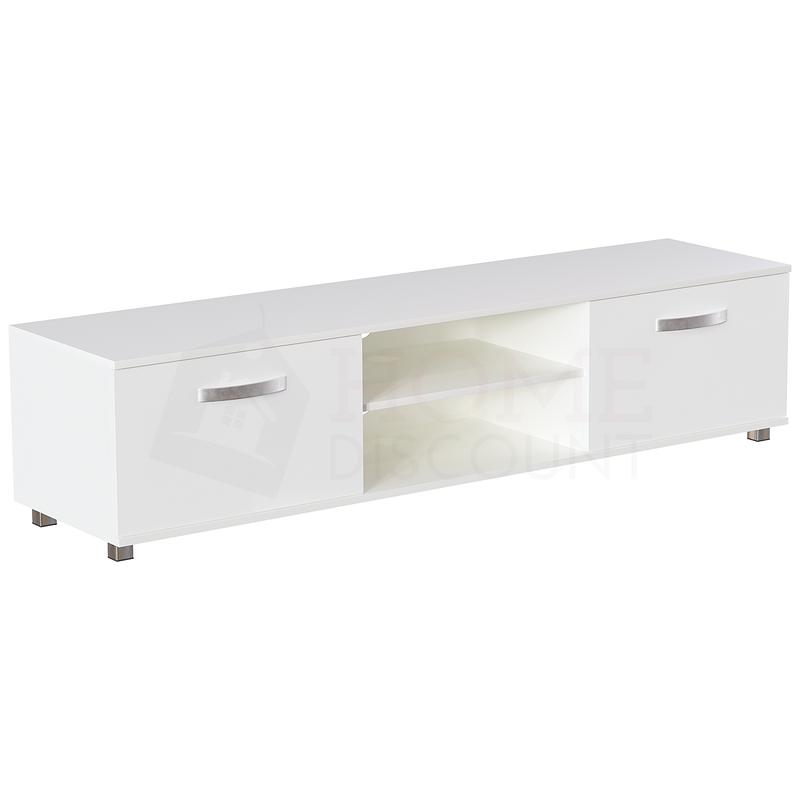 Cosmo 2 Door TV Unit 160cm White Home Discount Ltd