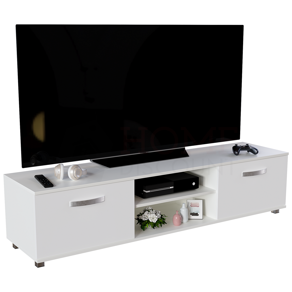 Cosmo 2-Door TV Unit, 160cm - White