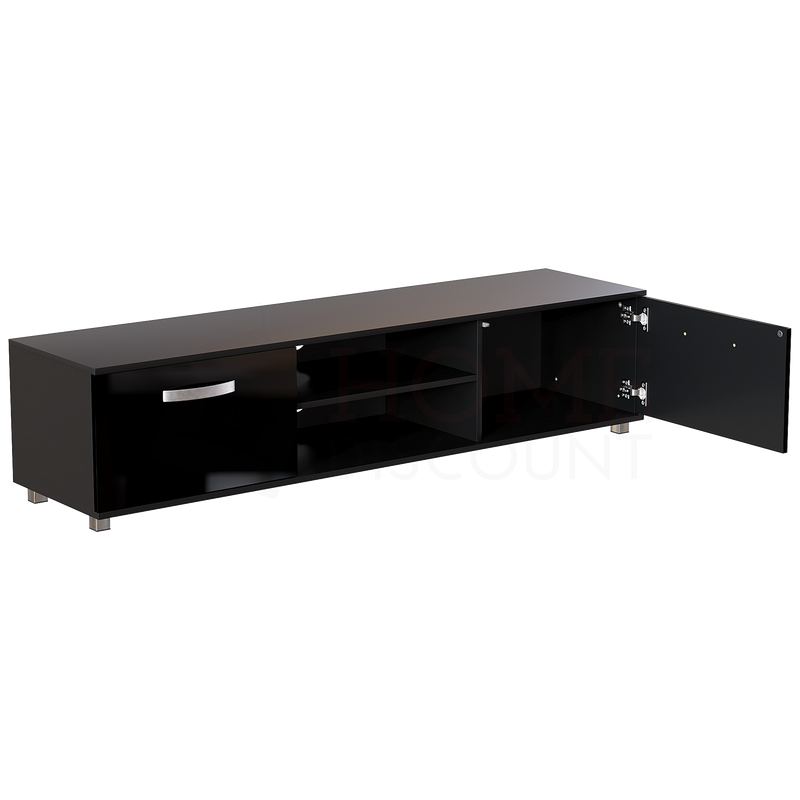 Cosmo 2 Door TV Unit 160cm Black Home Discount Ltd
