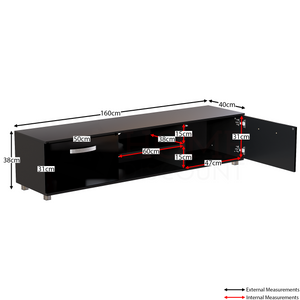 Cosmo 2-Door TV Unit, 160cm - Black