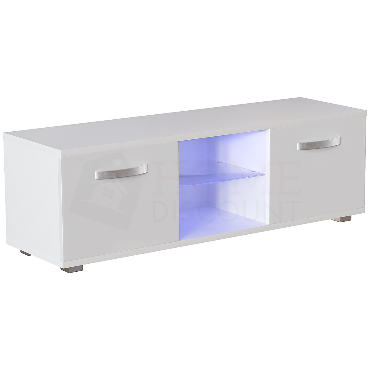 Cosmo 2-Door LED TV Unit, 120cm - White