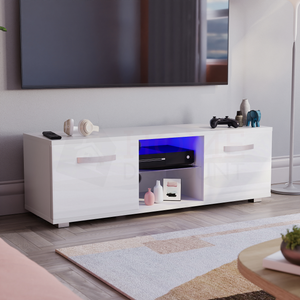 Cosmo 2-Door LED TV Unit, 120cm - White