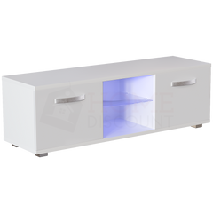 Cosmo 2 Door LED TV Unit, 120cm, White