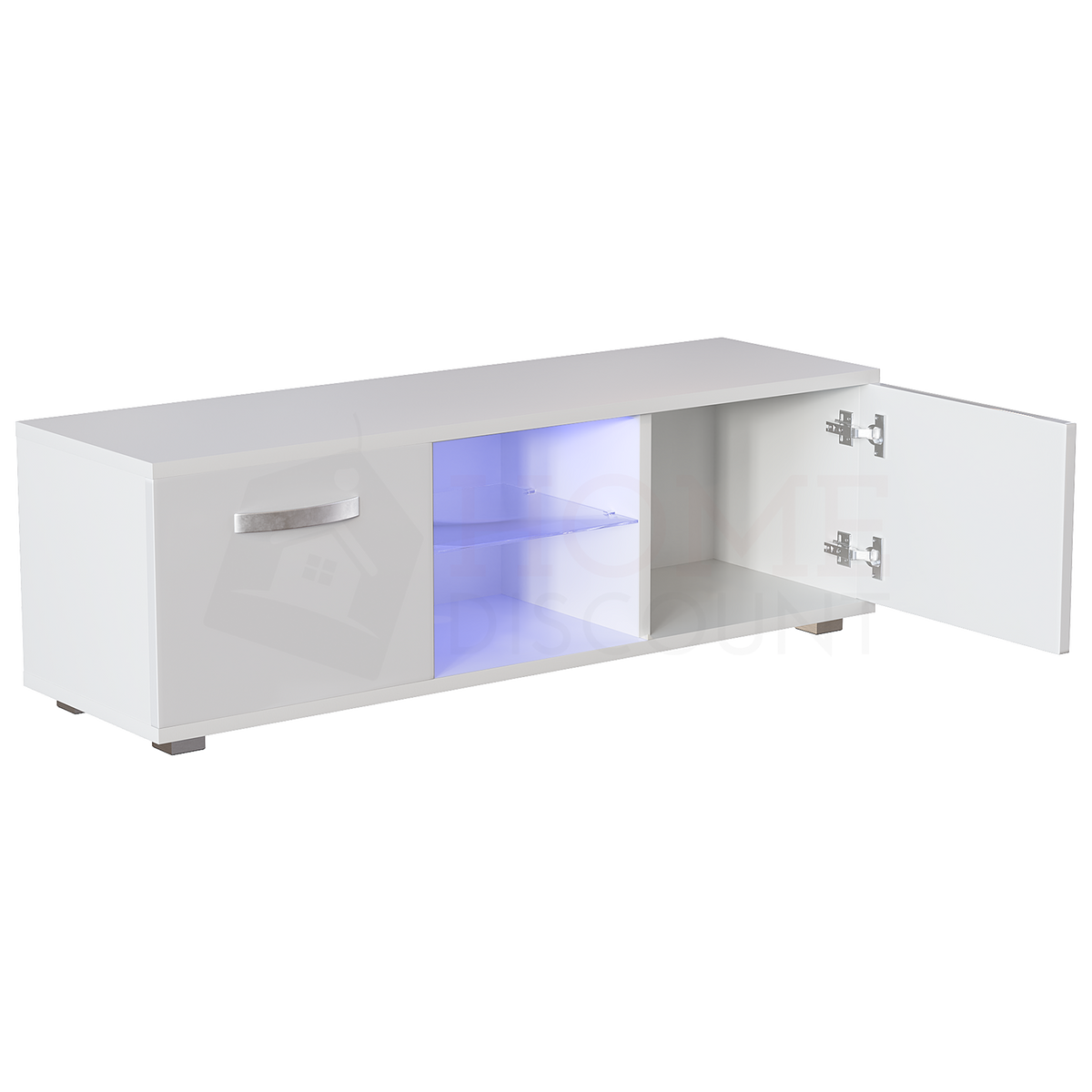 Cosmo 2-Door LED TV Unit, 120cm - White