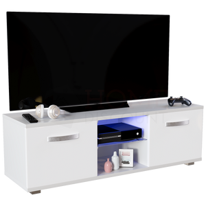 Cosmo 2-Door LED TV Unit, 120cm - White