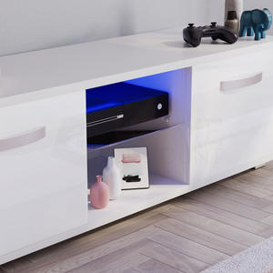 Cosmo 2-Door LED TV Unit, 120cm - White