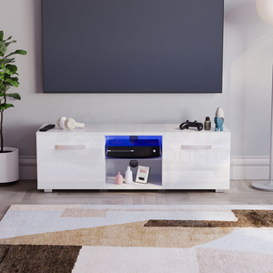 Cosmo 2-Door LED TV Unit, 120cm - White