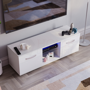 Cosmo 2-Door LED TV Unit, 120cm - White