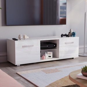 Cosmo 2-Door LED TV Unit, 120cm - White