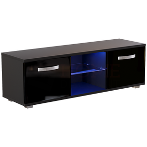 Cosmo 2-Door LED TV Unit, 120cm - Black