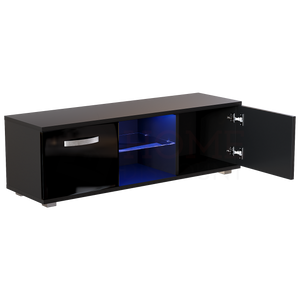 Cosmo 2-Door LED TV Unit, 120cm - Black