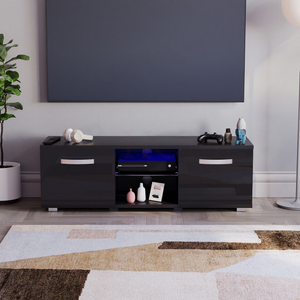 Cosmo 2-Door LED TV Unit, 120cm - Black