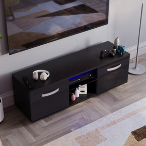 Cosmo 2-Door LED TV Unit, 120cm - Black