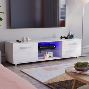 Cosmo 2-Door LED TV Unit, 140cm - White