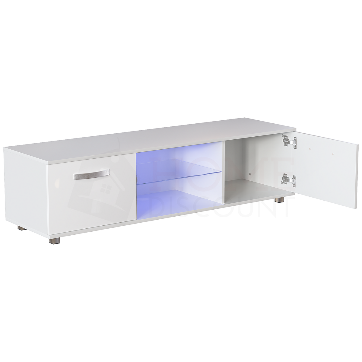 Cosmo 2-Door LED TV Unit, 140cm - White