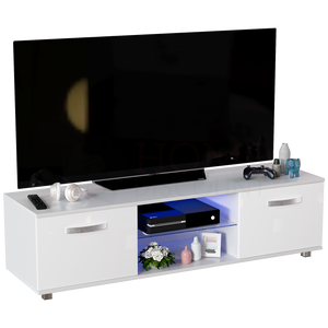 Cosmo 2-Door LED TV Unit, 140cm - White