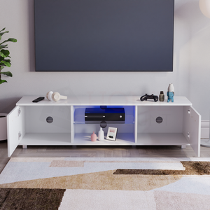 Cosmo 2-Door LED TV Unit, 140cm - White