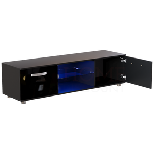 Cosmo 2-Door LED TV Unit, 140cm - Black