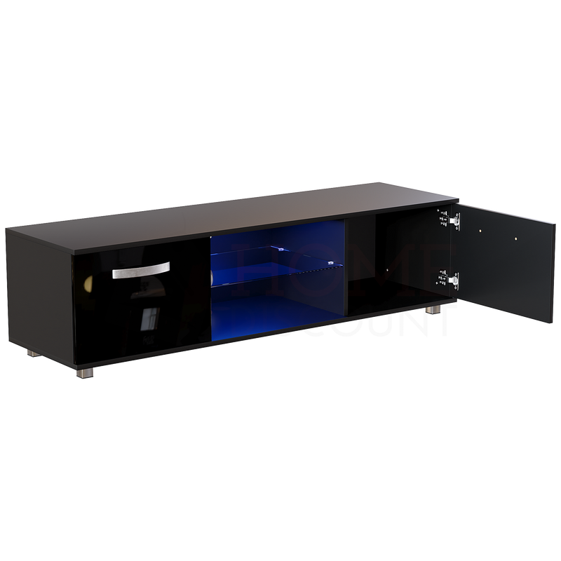 Cosmo 2 Door LED TV Unit, 140cm, Black