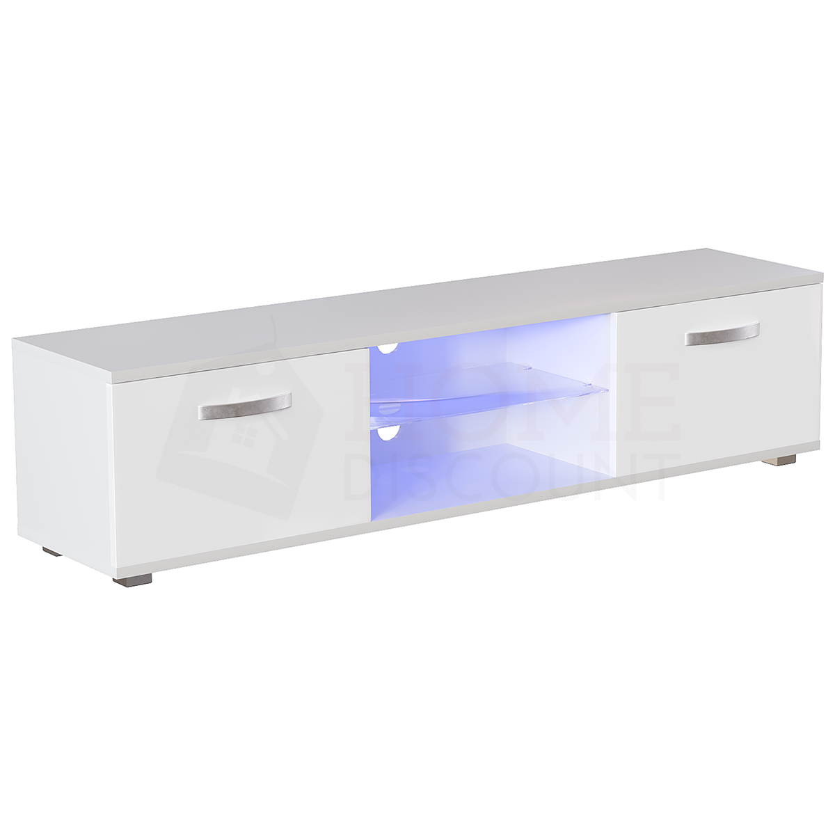 Cosmo 2-Door LED TV Unit, 160cm - White