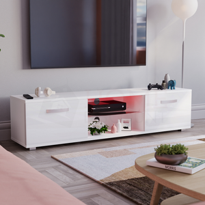 Cosmo 2-Door LED TV Unit, 160cm - White