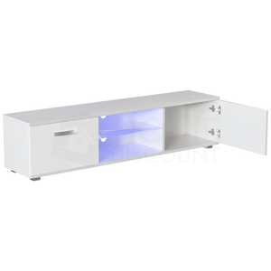 Cosmo 2-Door LED TV Unit, 160cm - White