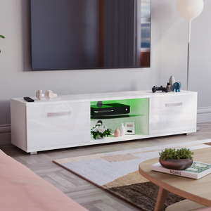 Cosmo 2-Door LED TV Unit, 160cm - White